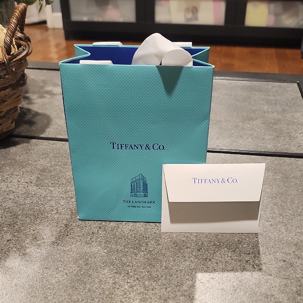 Tiffany & Co. Turquoise Bag with White Card